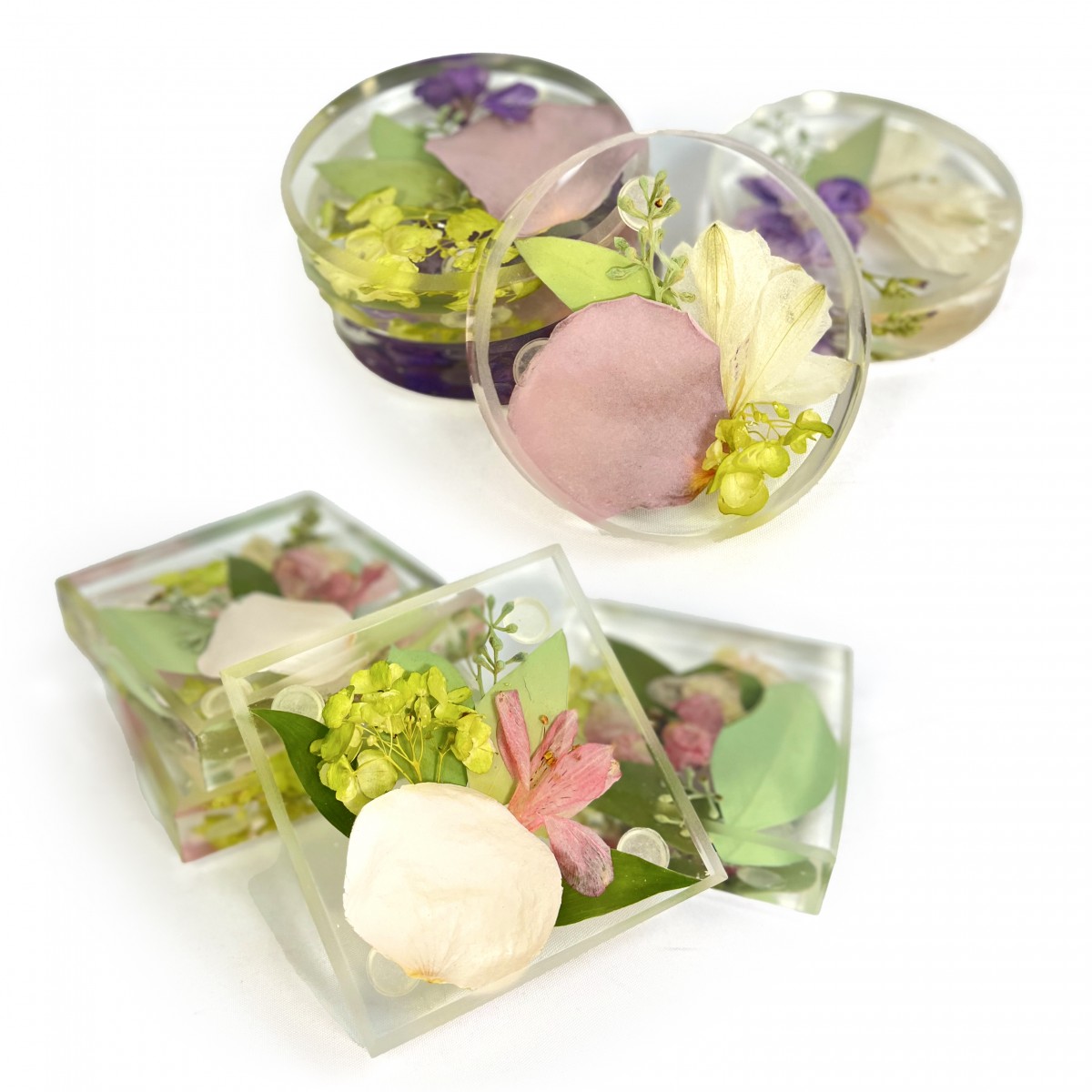 Crystal Clear Floral Mini Plaques (Set of 4)