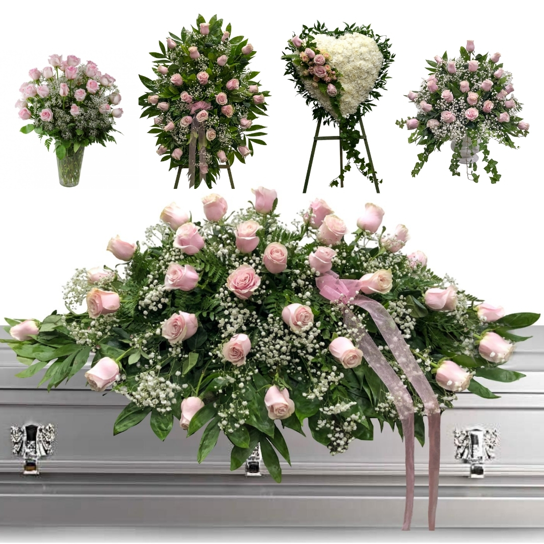 Elegant Pink Rose 5 Piece Set