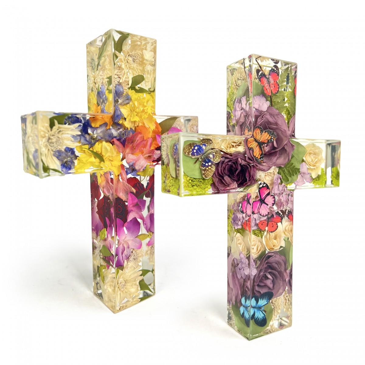 Crystal Clear Floral Cross