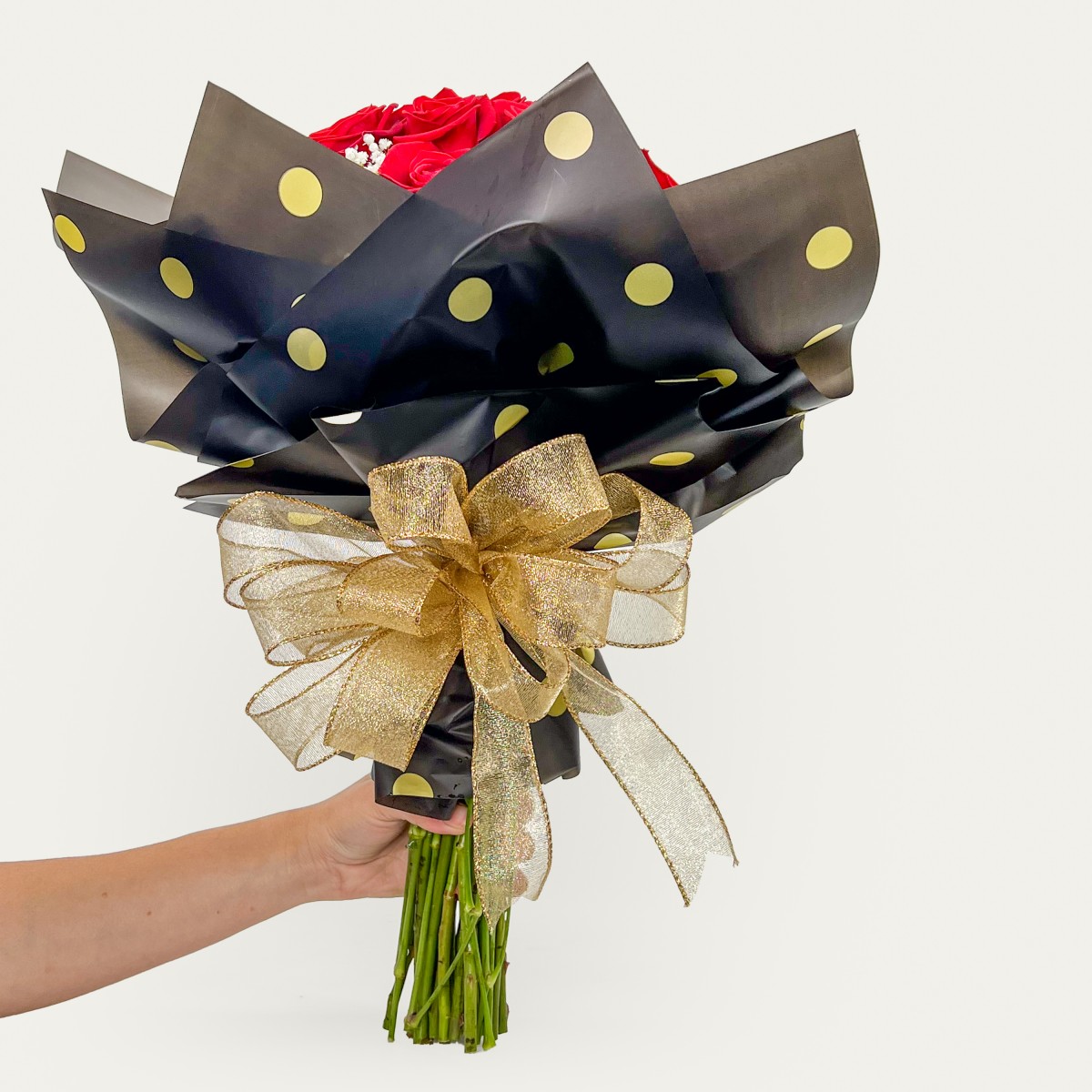 2 Dozen Roses & Baby's Breath Round Wrap - Image 2