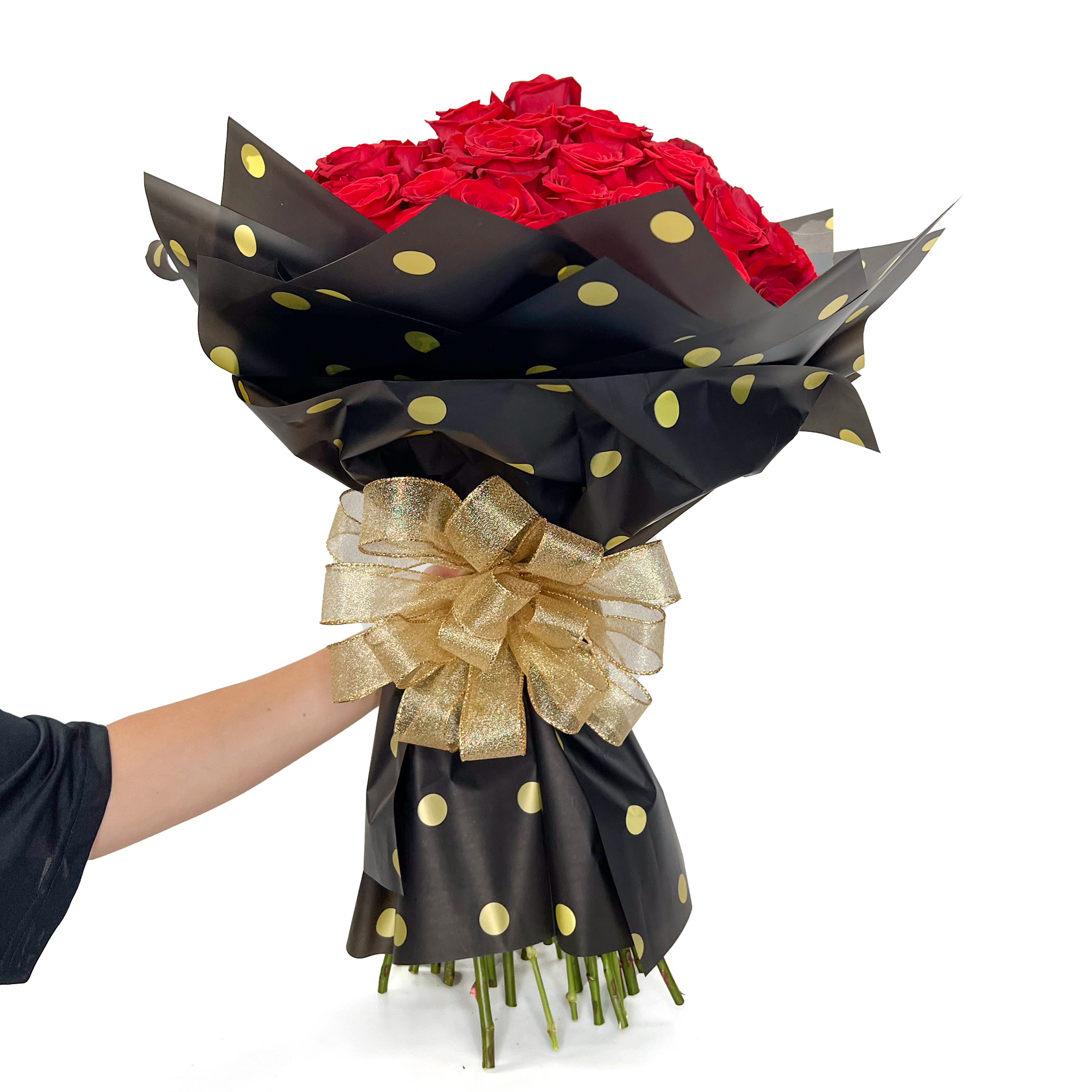 60 Roses & Baby's Breath Round Wrap - Image 3