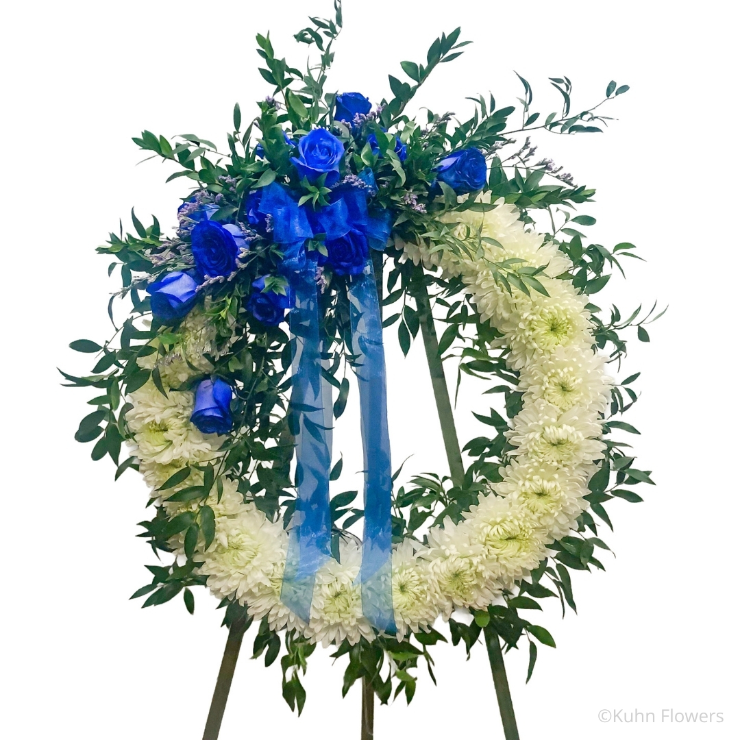 Blue and White Wreath