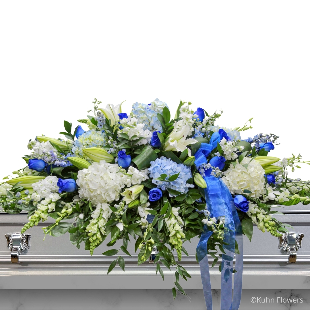 Blue Without You Casket Spray