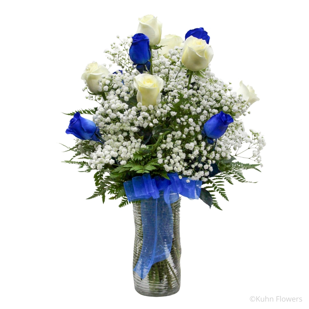 Classic Blue & White Roses